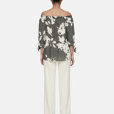 Blusa in Viscosa Verde Militare