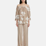 Blusa in Viscosa Beige Scuro