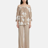 Blusa in Viscosa Beige Scuro