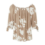 Blusa in Viscosa Beige Scuro