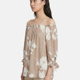 Blusa in Viscosa Beige Scuro