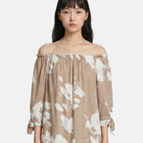 Blusa in Viscosa Beige Scuro