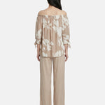 Blusa in Viscosa Beige Scuro
