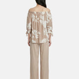 Blusa in Viscosa Beige Scuro