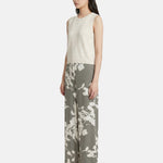 Pantaloni in Viscosa Verde Militare
