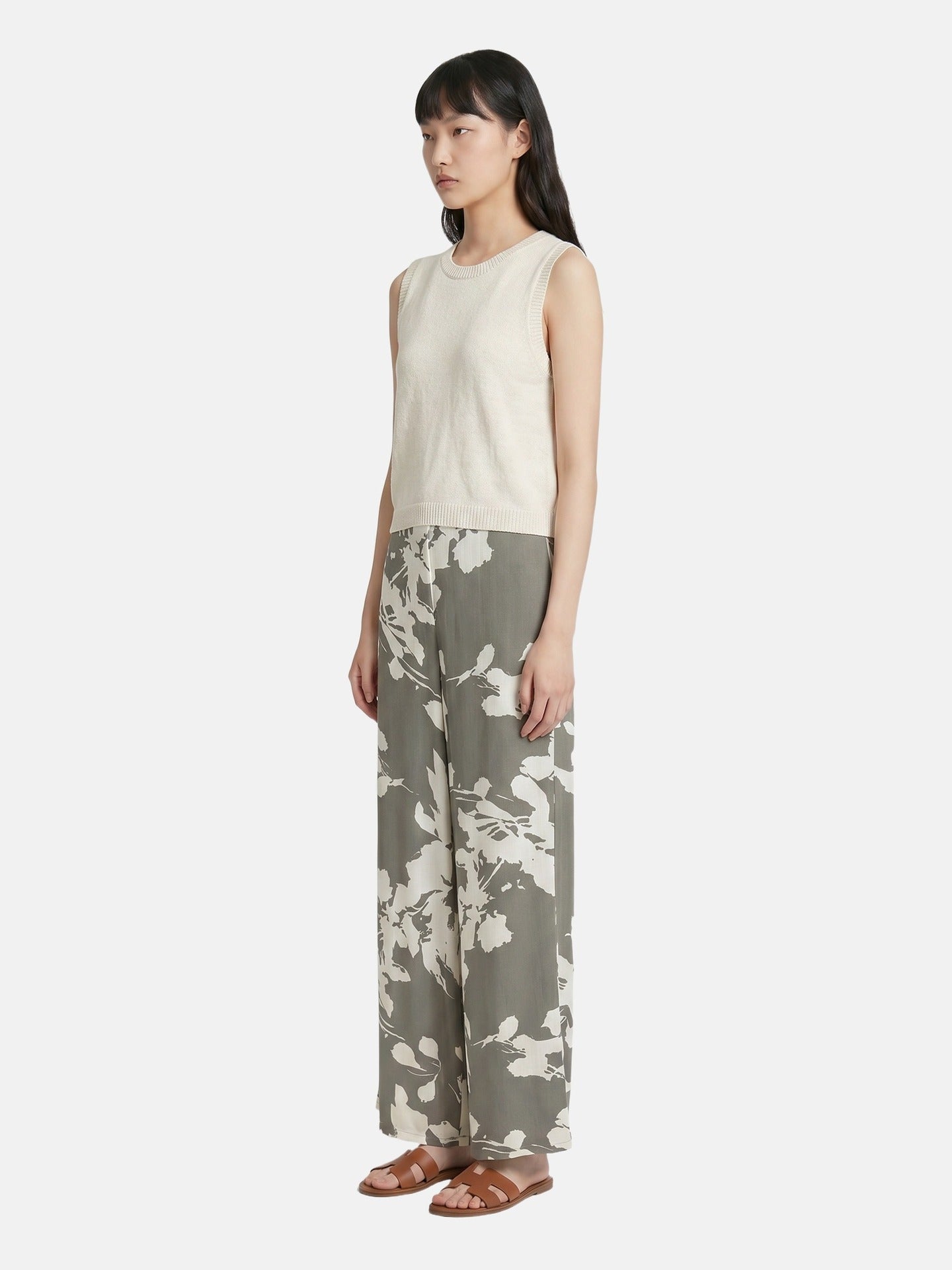 Pantaloni in Viscosa Verde Militare