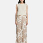 Pantaloni in Viscosa Beige Scuro