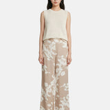 Pantaloni in Viscosa Beige Scuro