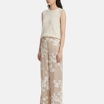 Pantaloni in Viscosa Beige Scuro