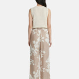 Pantaloni in Viscosa Beige Scuro