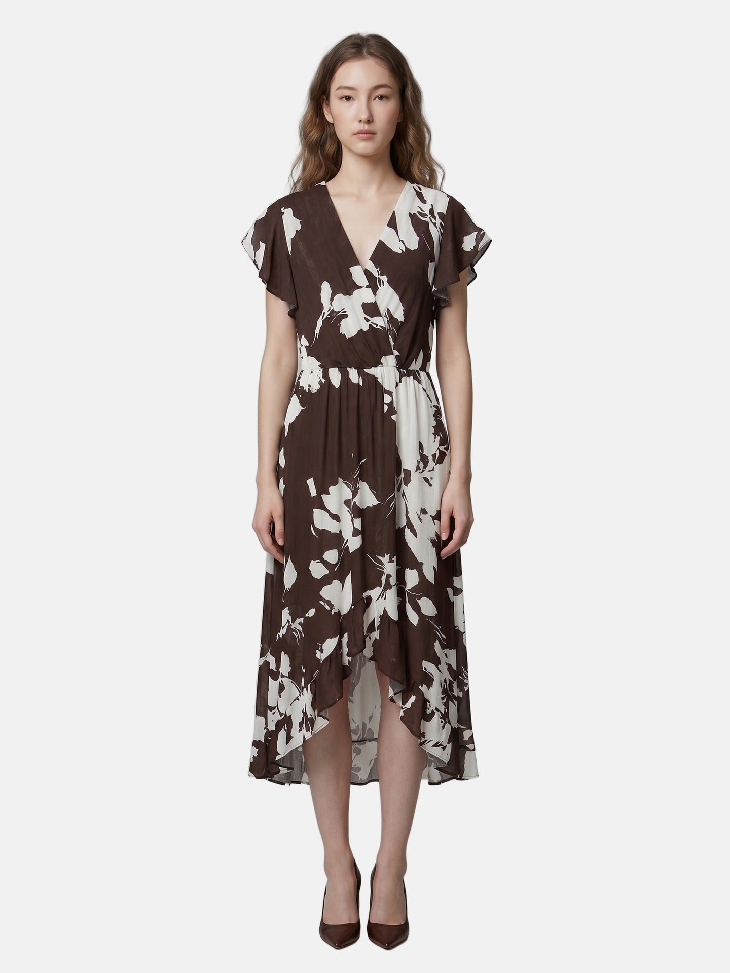 Vestito in Viscosa Marrone