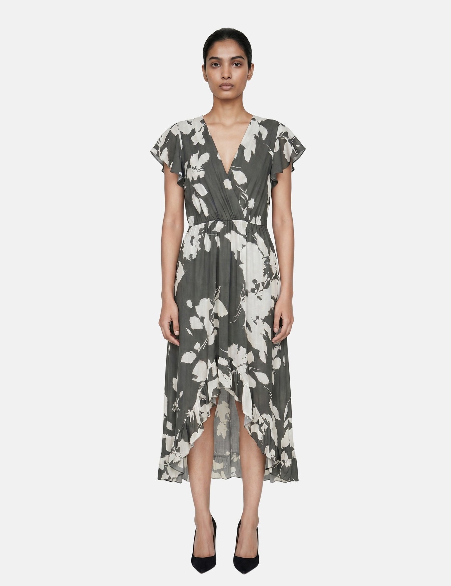 Vestito in Viscosa Verde Militare
