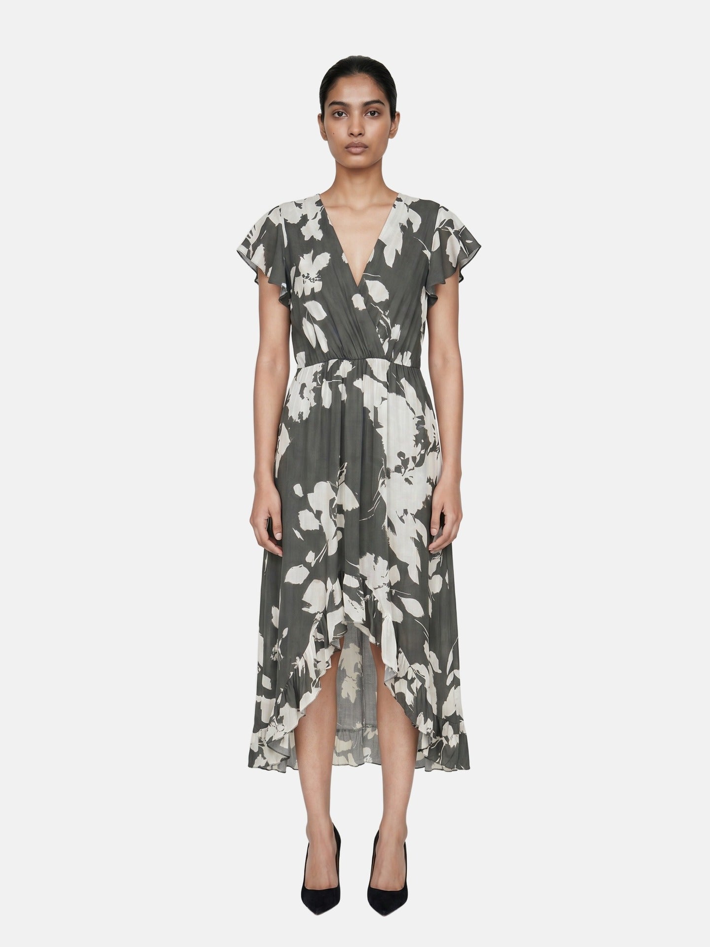 Vestito in Viscosa Verde Militare