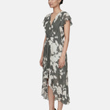 Vestito in Viscosa Verde Militare