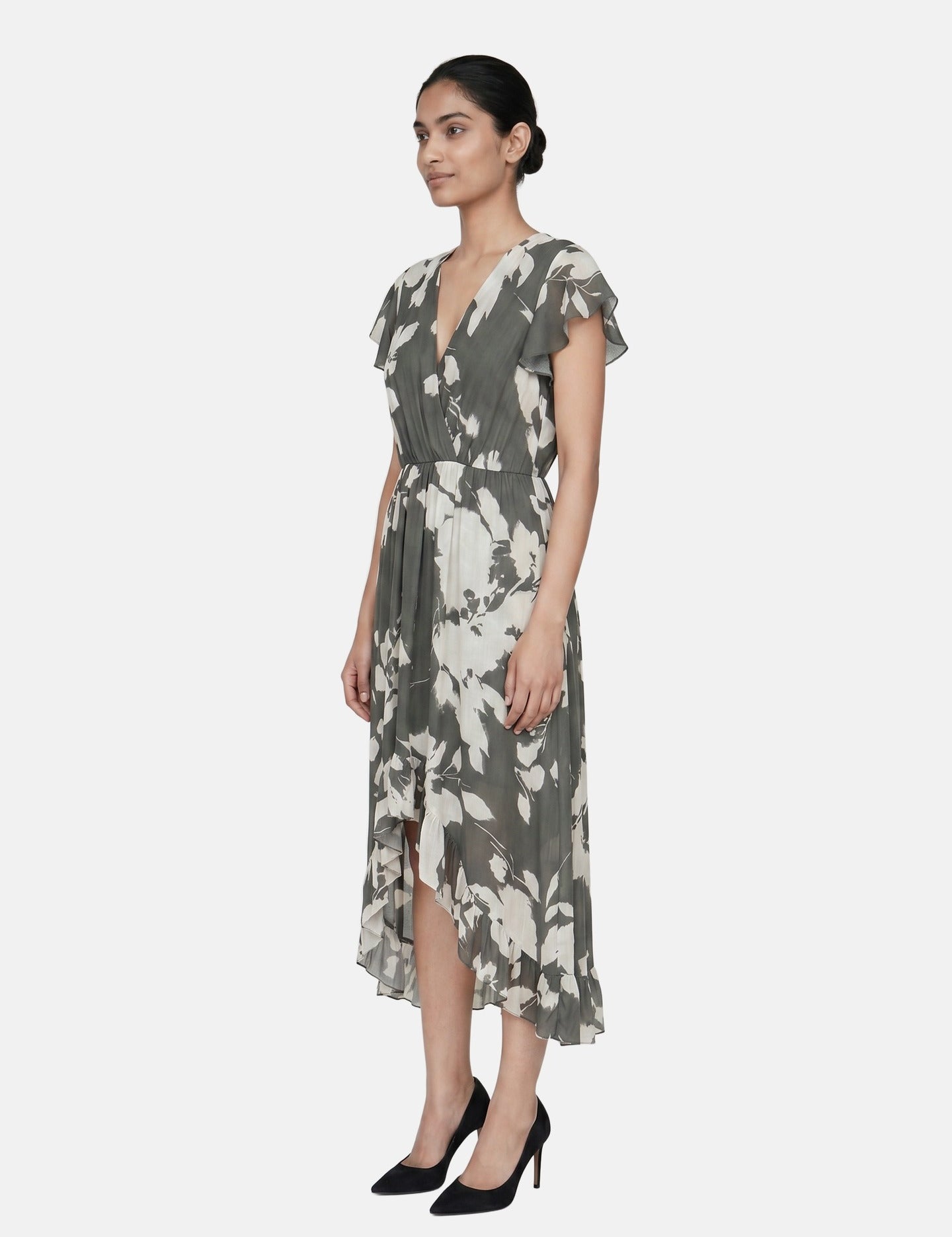 Vestito in Viscosa Verde Militare