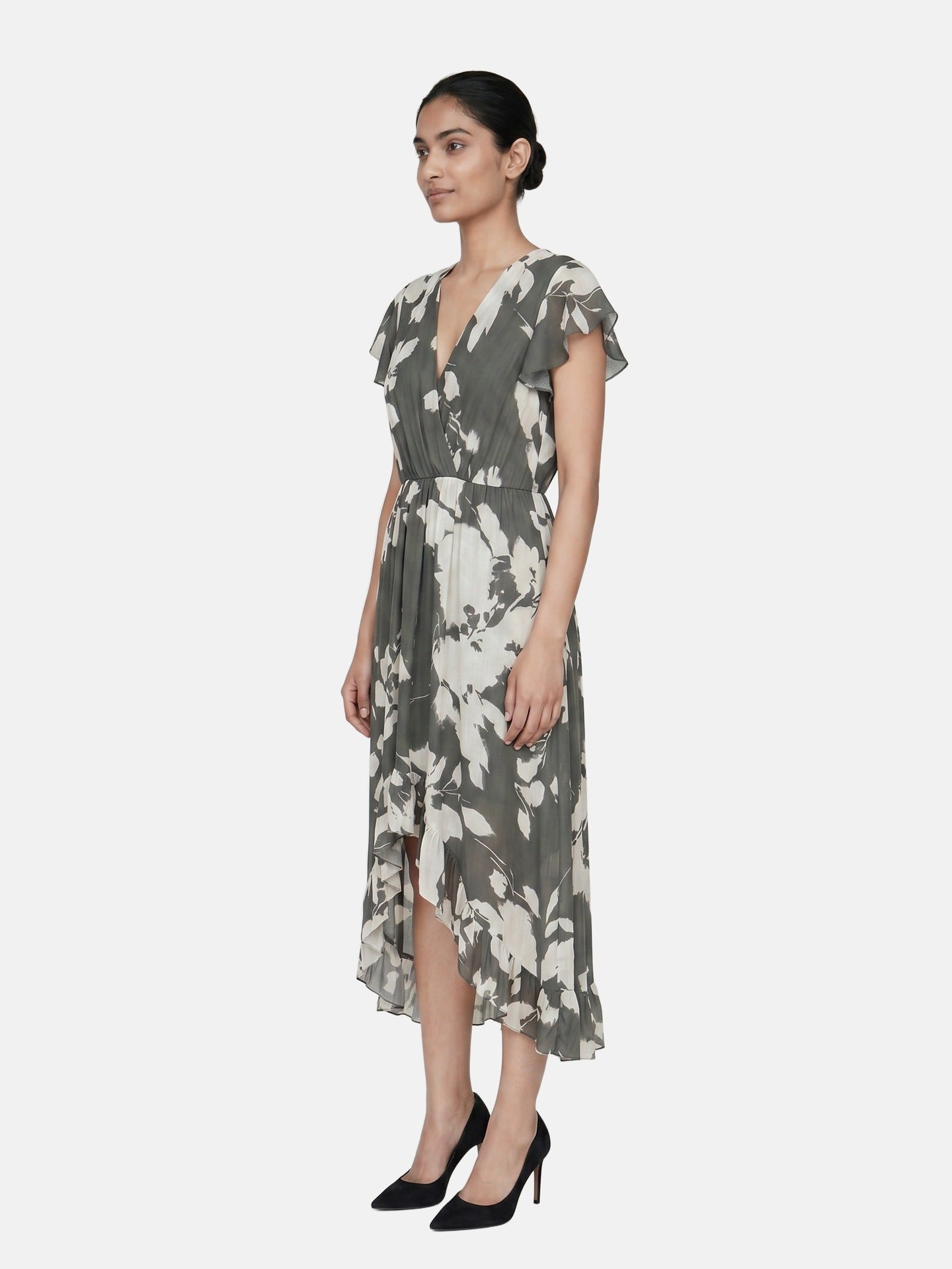 Vestito in Viscosa Verde Militare