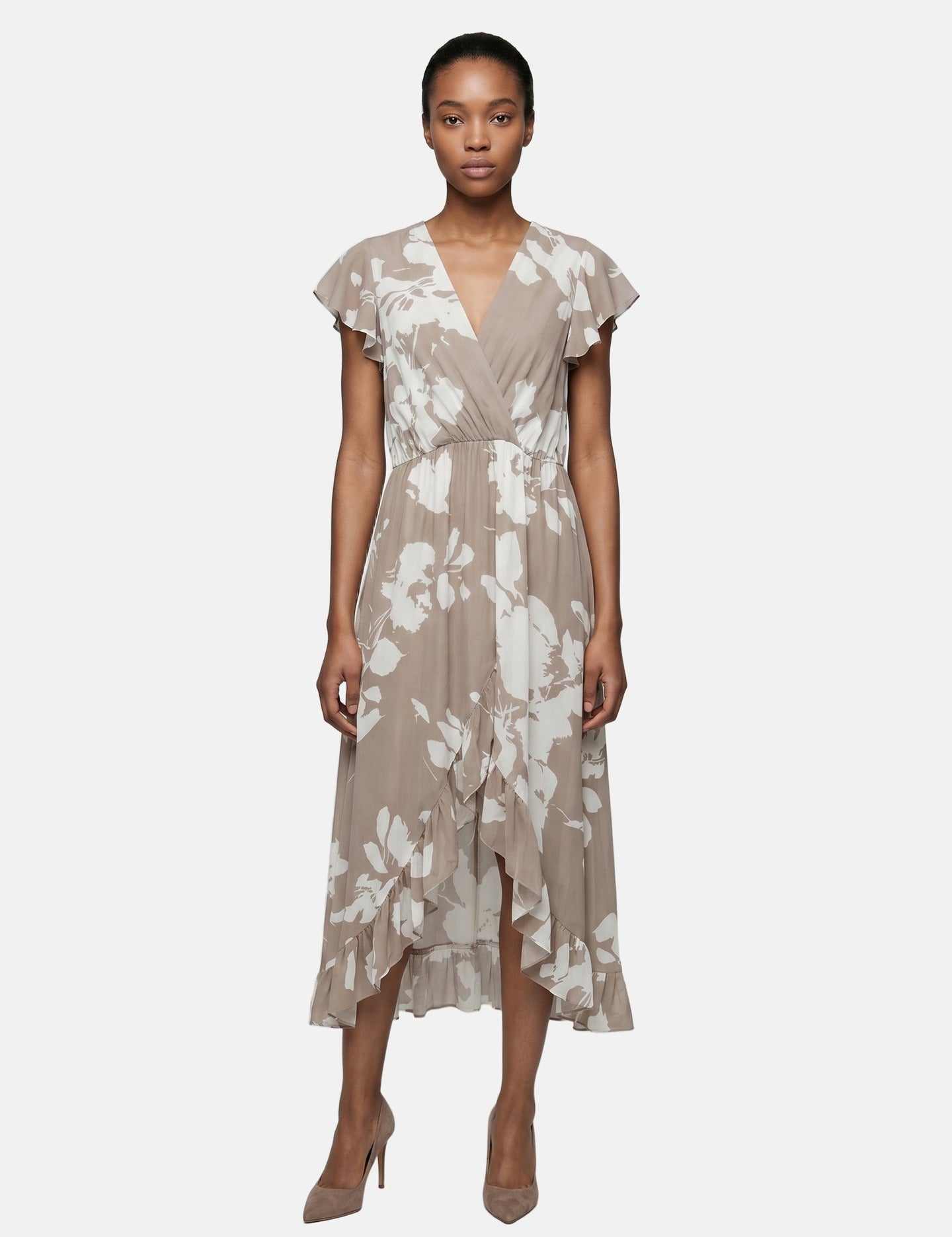 Vestito in Viscosa Beige Scuro