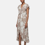 Vestito in Viscosa Beige Scuro