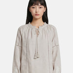 Blusa in Viscosa Beige Scuro