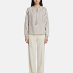 Blusa in Viscosa Beige Scuro