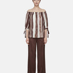 Blusa in Viscosa Beige Scuro