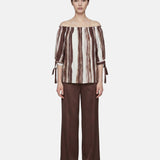 Blusa in Viscosa Beige Scuro
