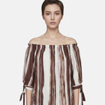 Blusa in Viscosa Beige Scuro