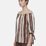 Blusa in Viscosa Beige Scuro