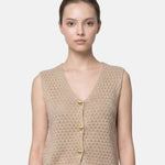 Canotta in 100% Acrilico Beige
