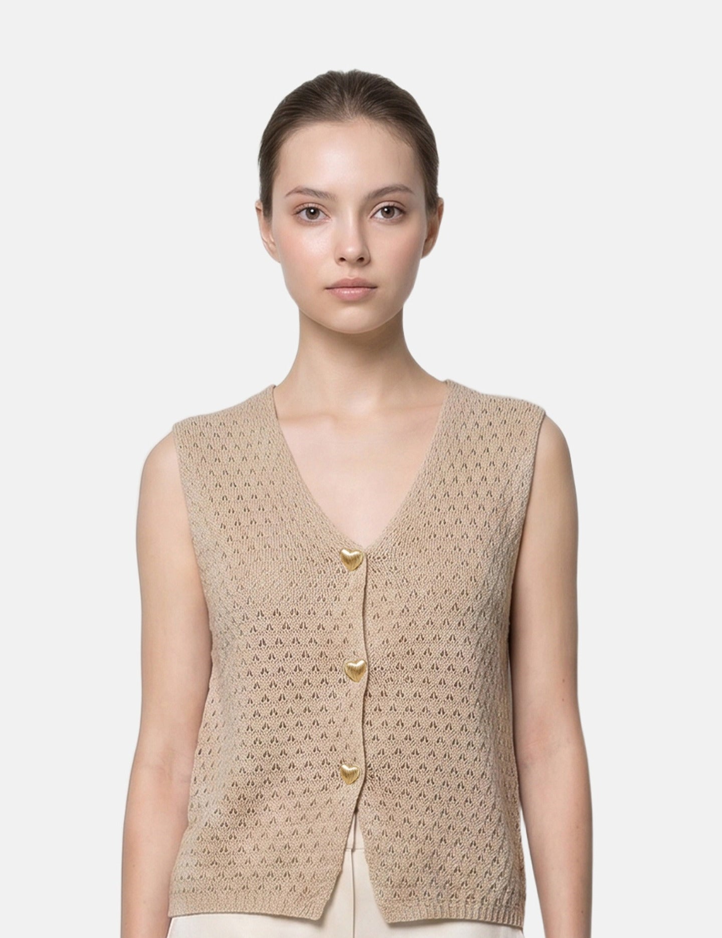 Canotta in 100% Acrilico Beige