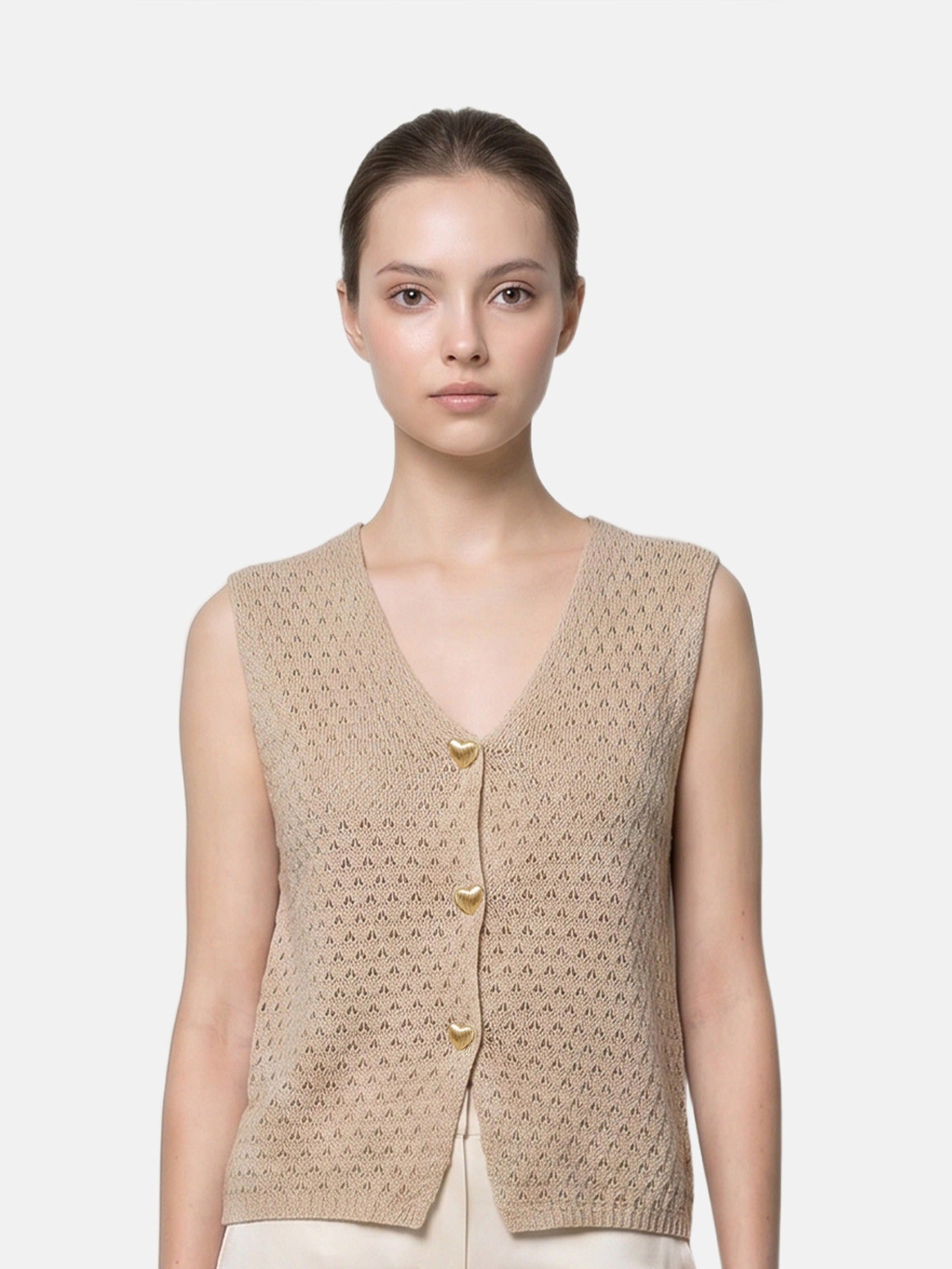 Canotta in 100% Acrilico Beige
