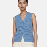 Canotta in 100% Acrilico Blu Jeans