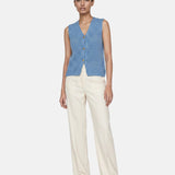 Canotta in 100% Acrilico Blu Jeans