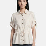 Camicia in Viscosa Beige