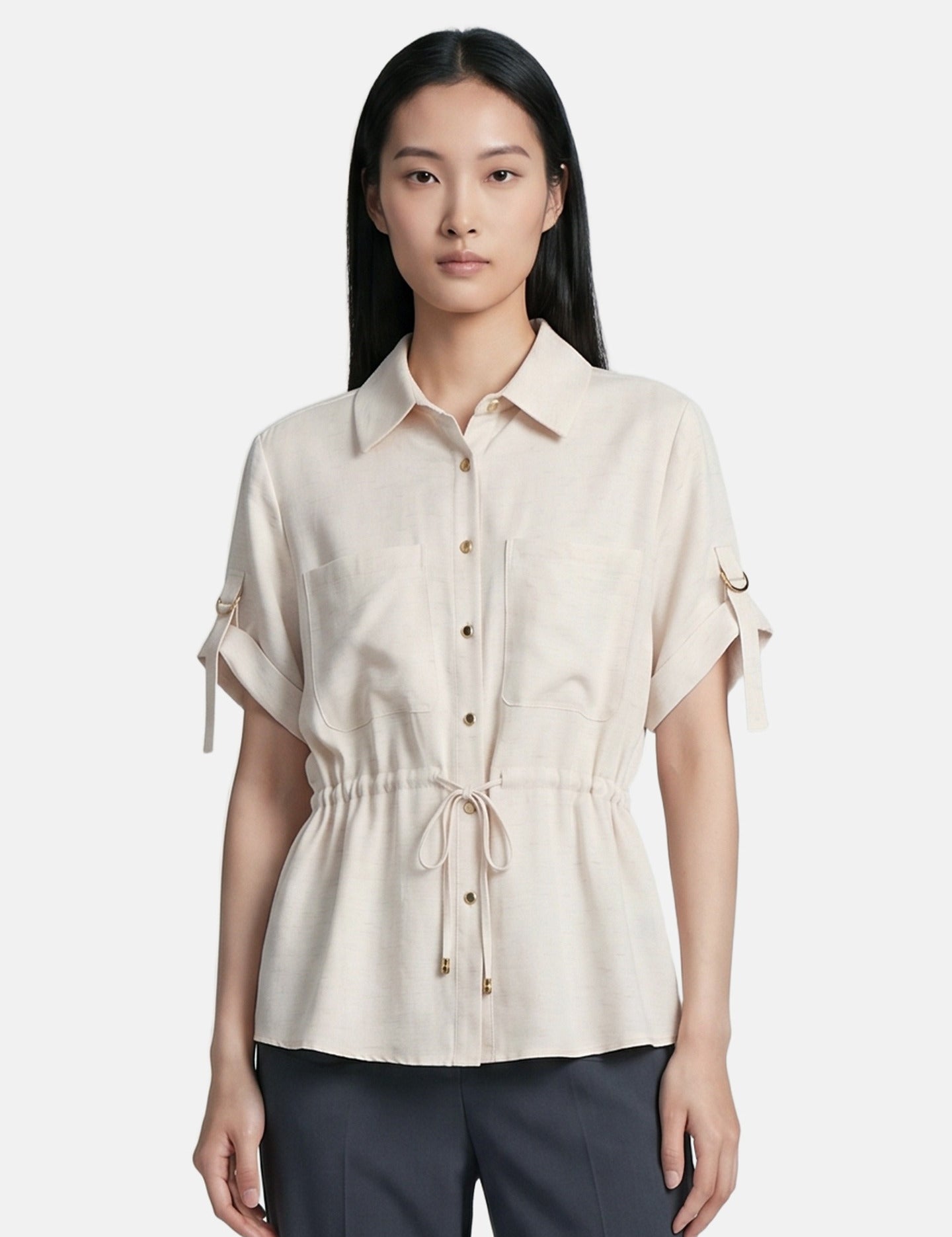 Camicia in Viscosa Beige