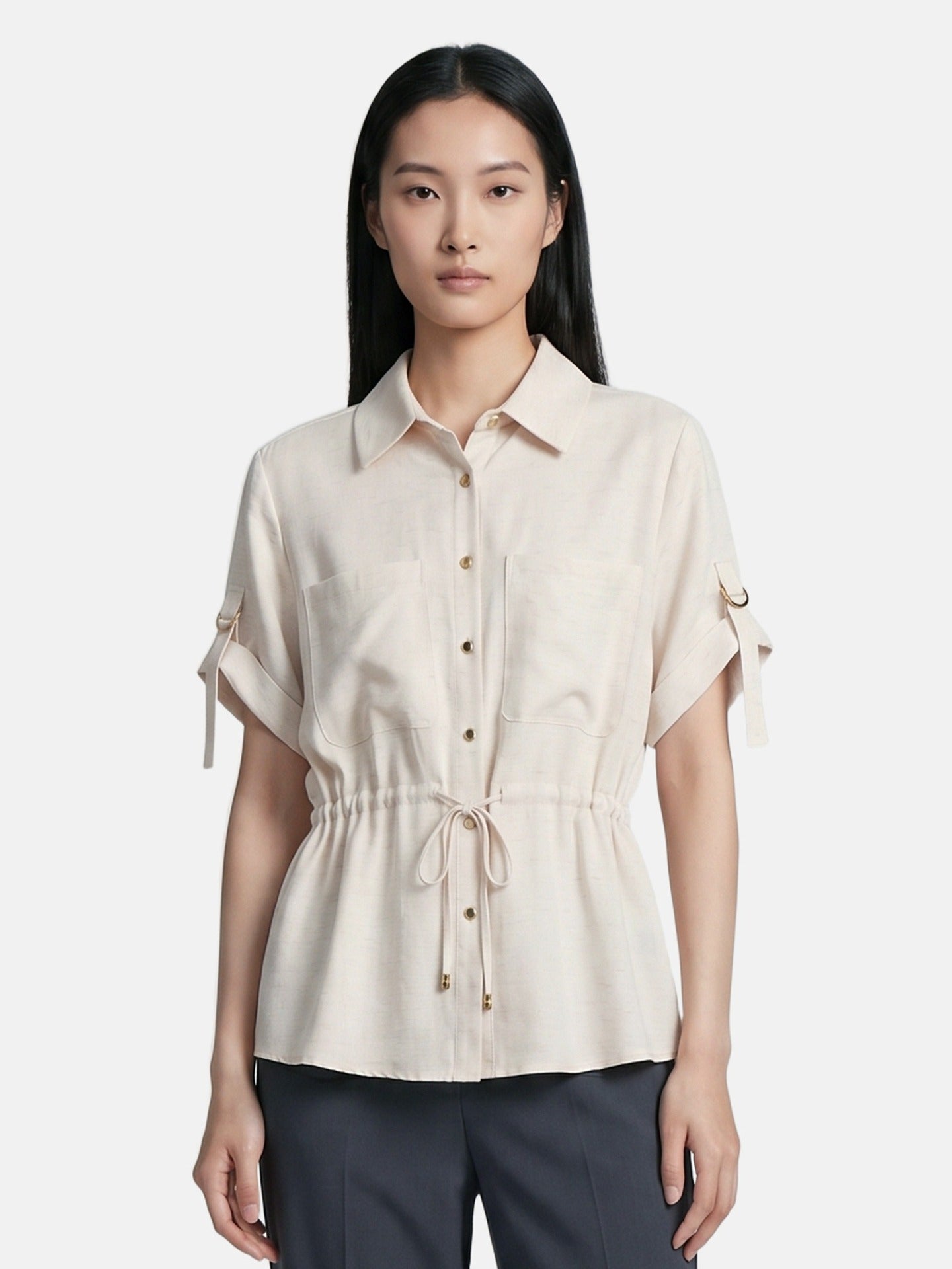 Camicia in Viscosa Beige
