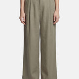 Pantaloni in Viscosa Verde Militare