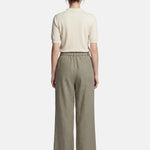 Pantaloni in Viscosa Verde Militare