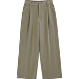 Pantaloni in Viscosa Verde Militare