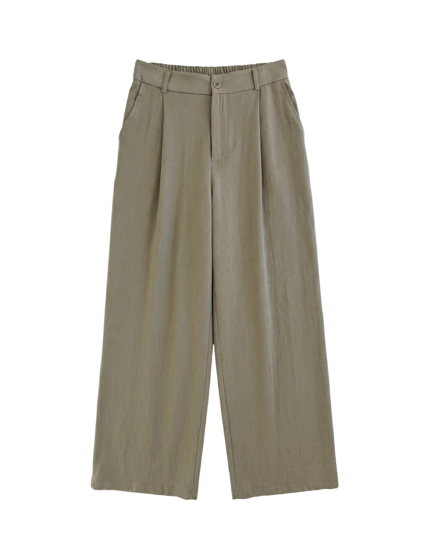 Pantaloni in Viscosa Verde Militare