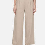 Pantaloni in Viscosa Beige Scuro