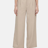 Pantaloni in Viscosa Beige Scuro