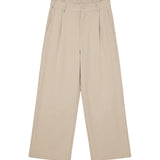 Pantaloni in Viscosa Beige Scuro
