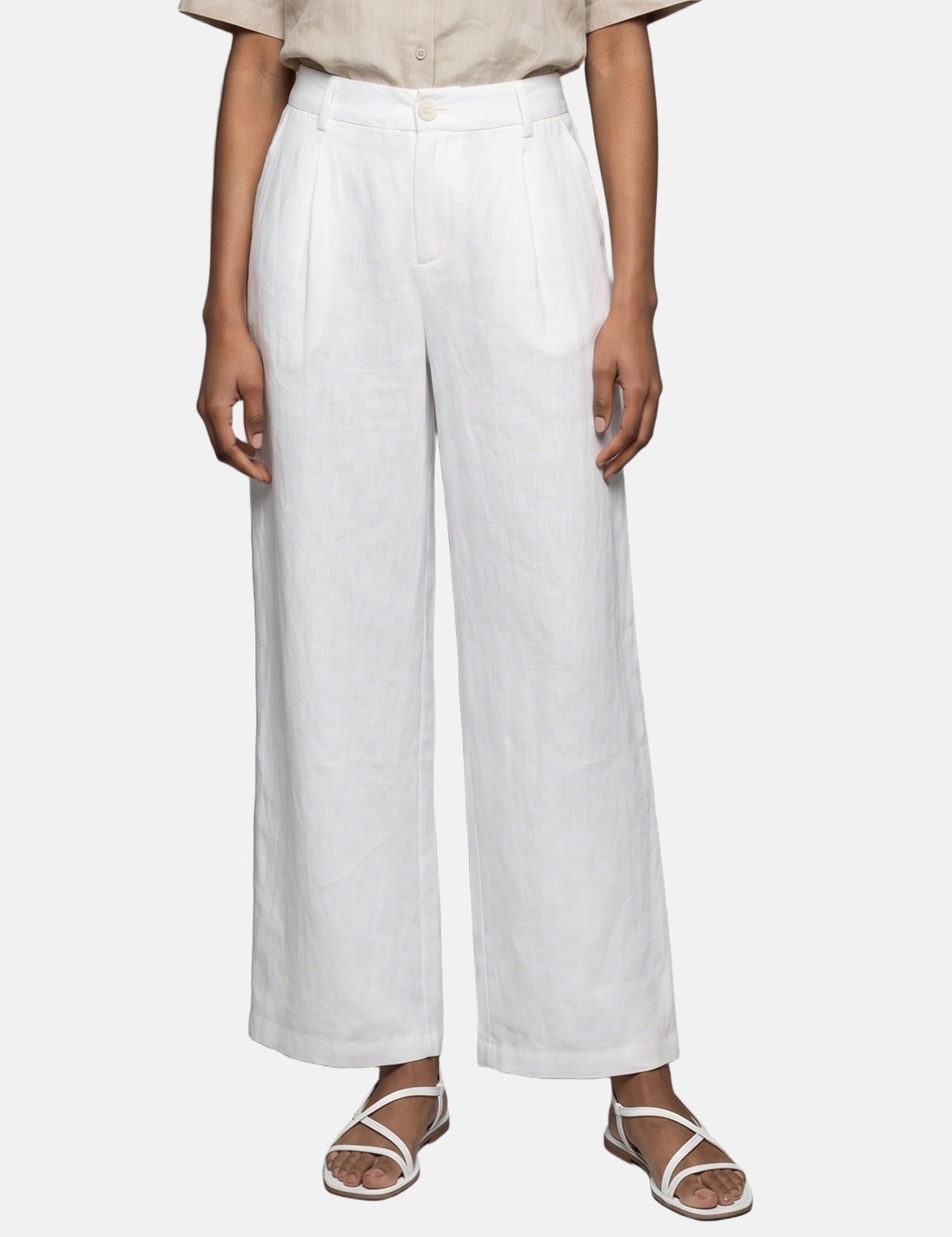 Pantaloni in Viscosa Bianco