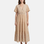 Vestito in Viscosa Beige Scuro