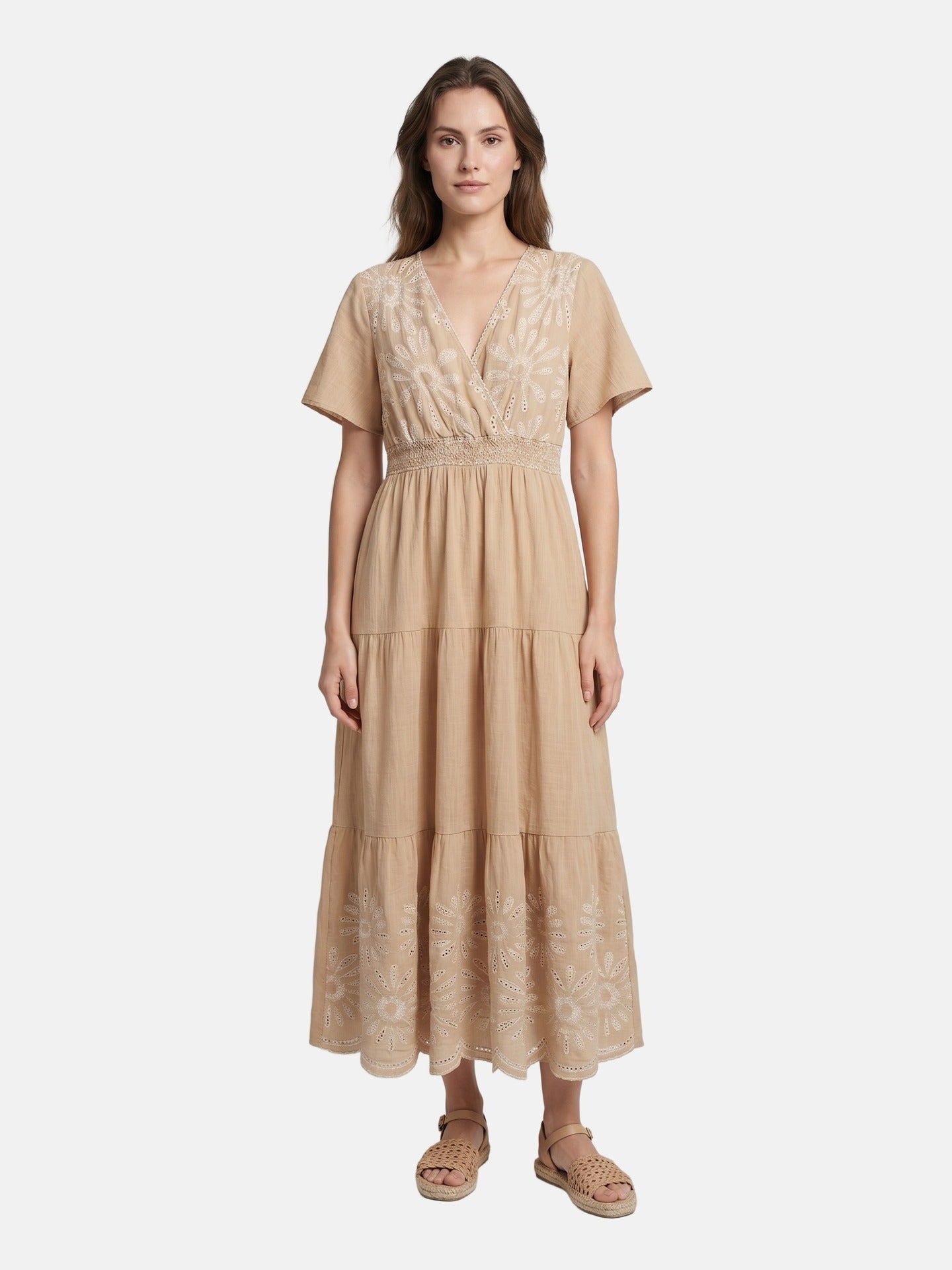 Vestito in Viscosa Beige Scuro