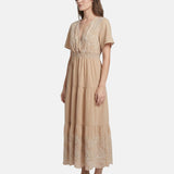 Vestito in Viscosa Beige Scuro