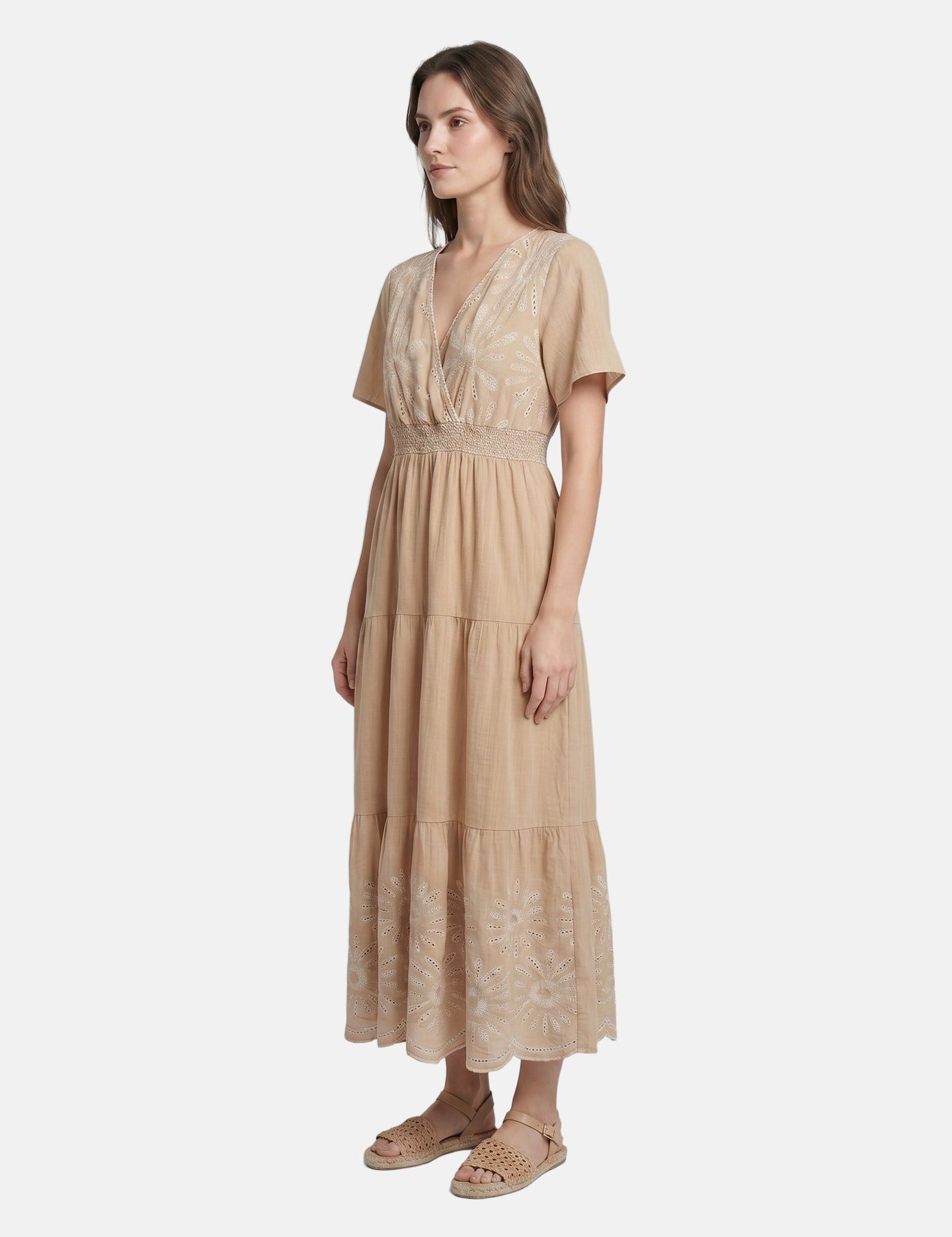 Vestito in Viscosa Beige Scuro