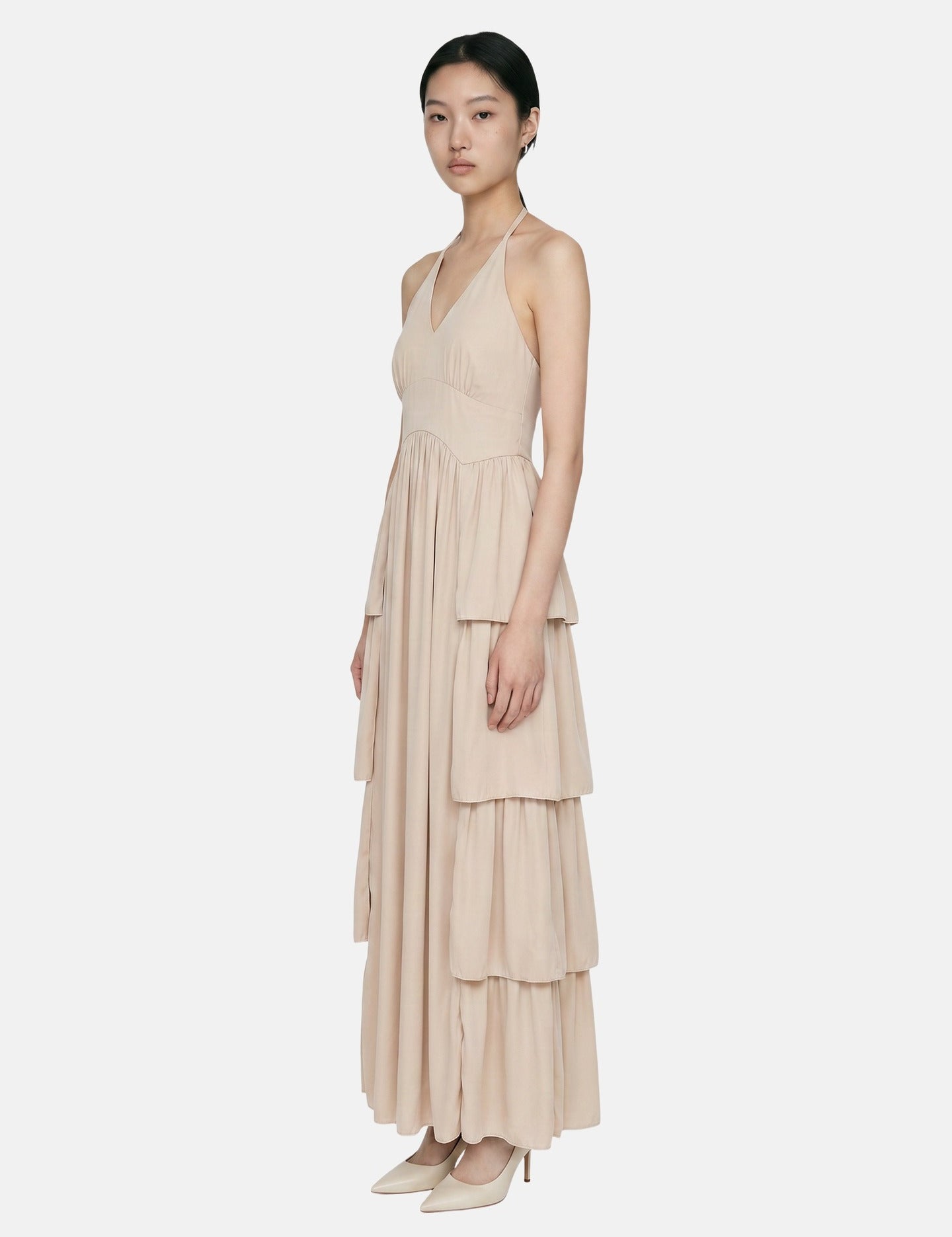 Vestito in 50% Viscosa 50% Polyester Beige