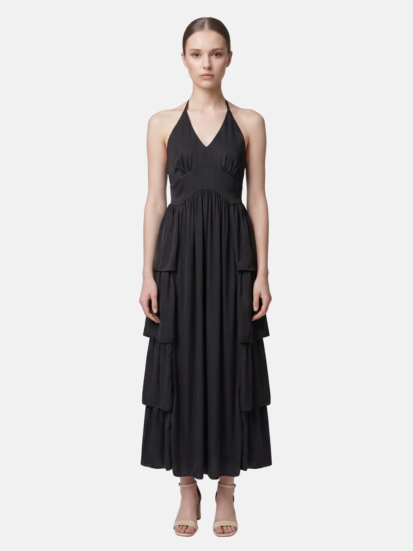 Vestito in 50% Viscosa 50% Polyester Nero